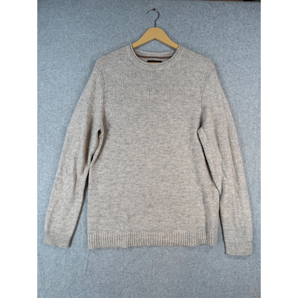 Tasso Elba Medium Sweater Classic Wool Alpaca Blend Textured Crewneck